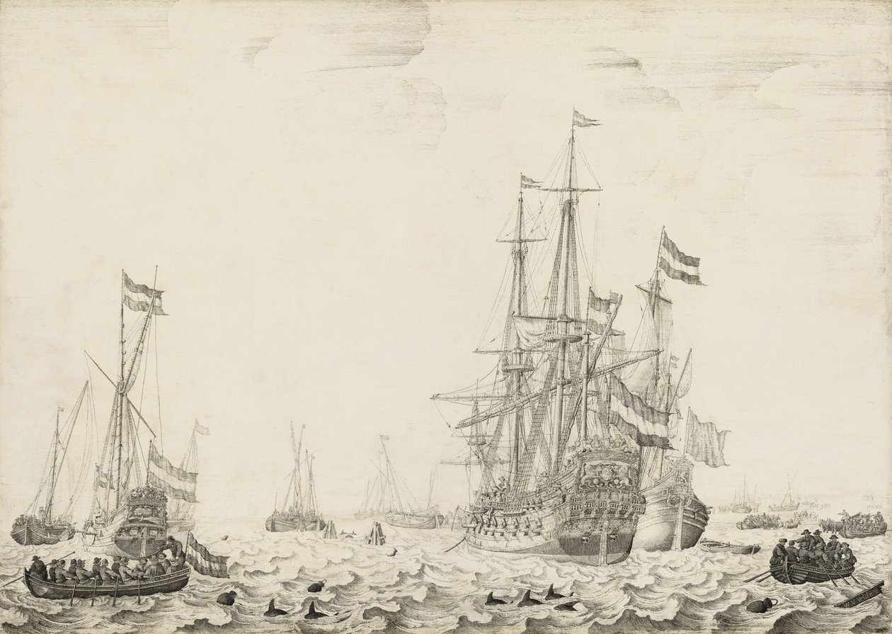 Sahile yakın Hollanda Gemileri, 1650