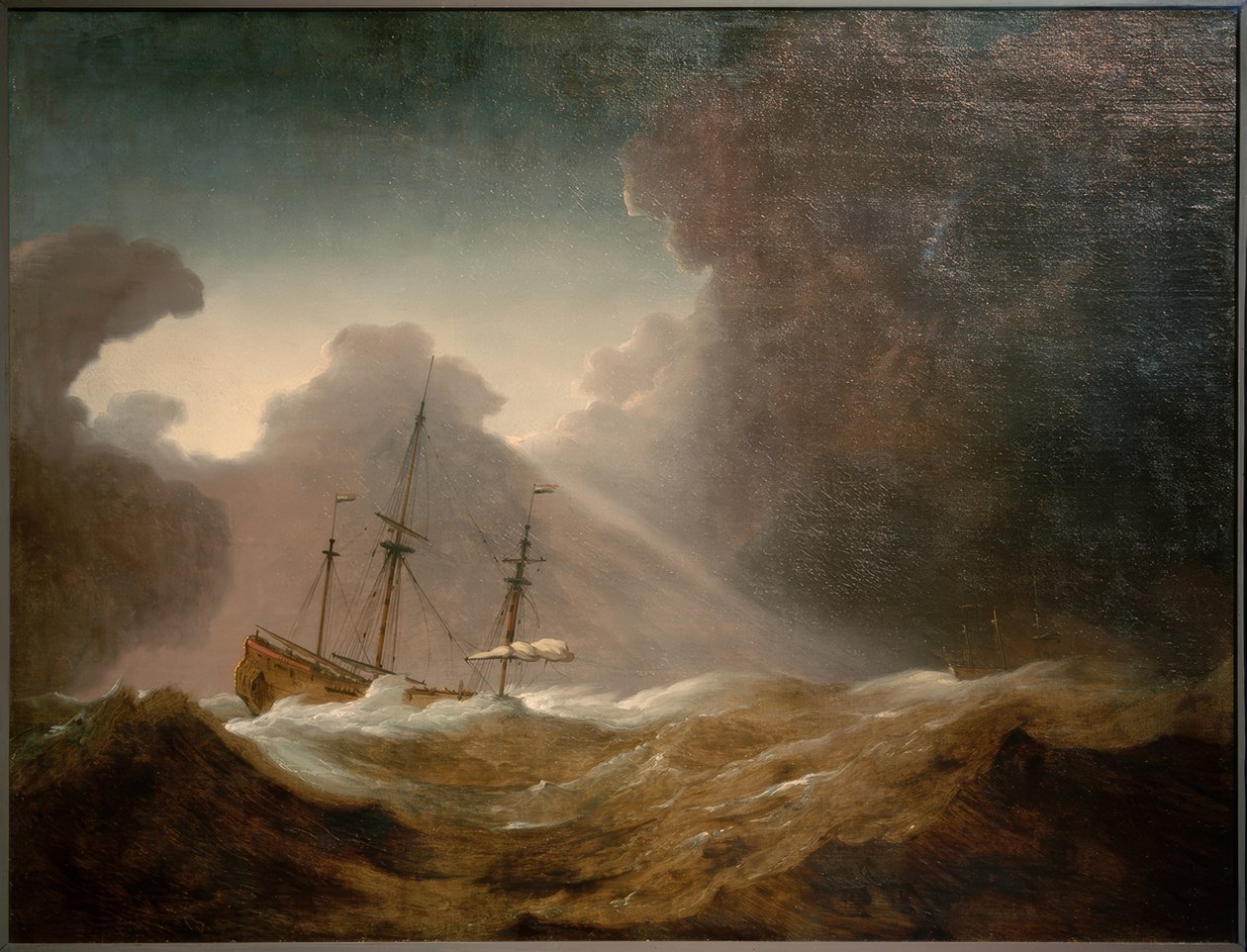 Yaklaşan bir fırtınadan önce Hollanda gemisi by Willem van de Velde the Younger