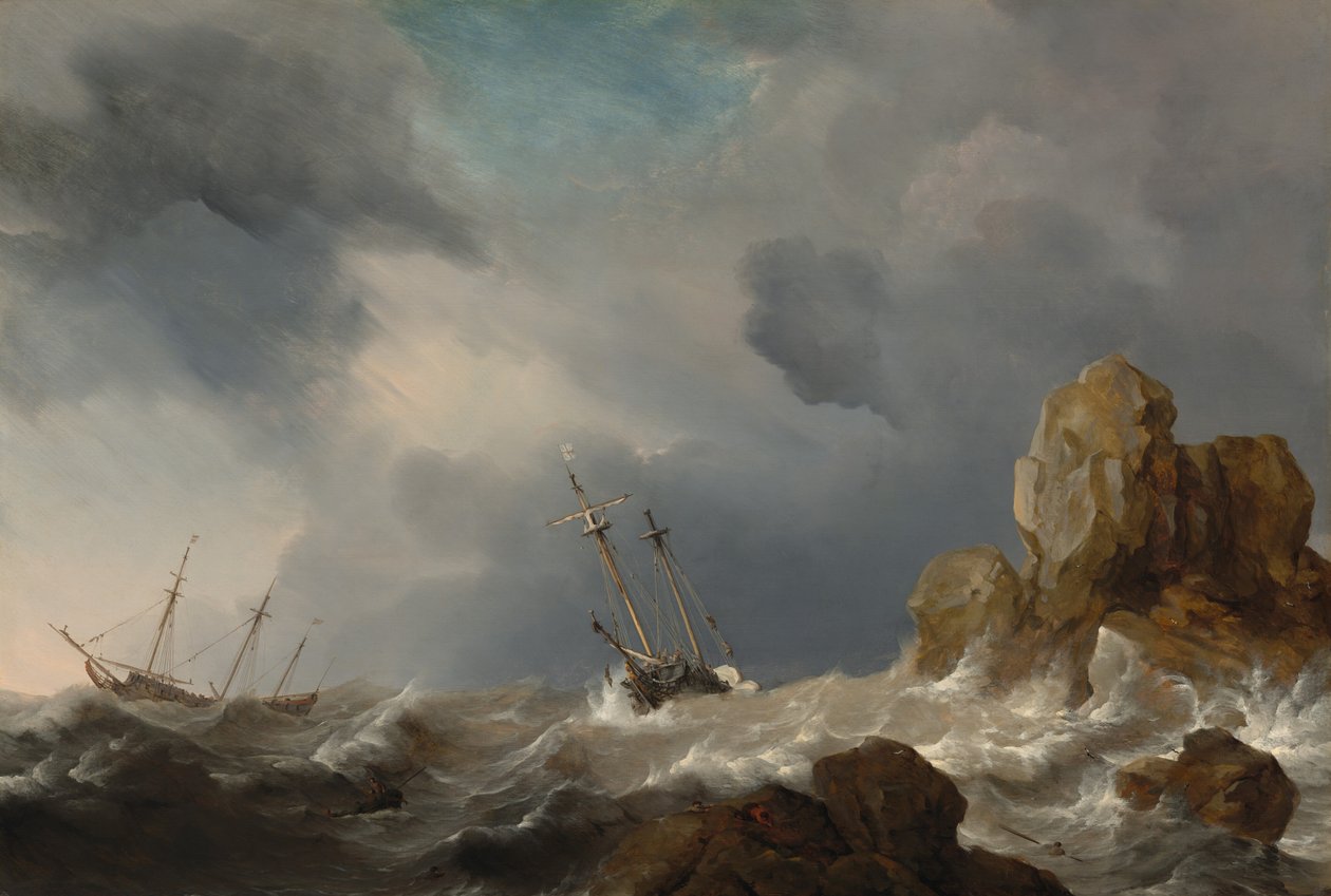 Bir Fırtınada Gemiler by Willem van de Velde the Younger