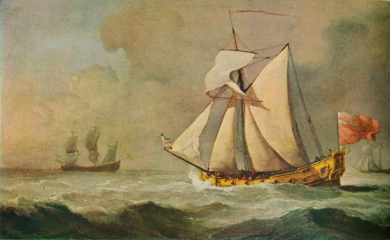 Taze Bir Esintiyle Denizde Cleveland Yat, 1678 by Willem van de Velde the Younger