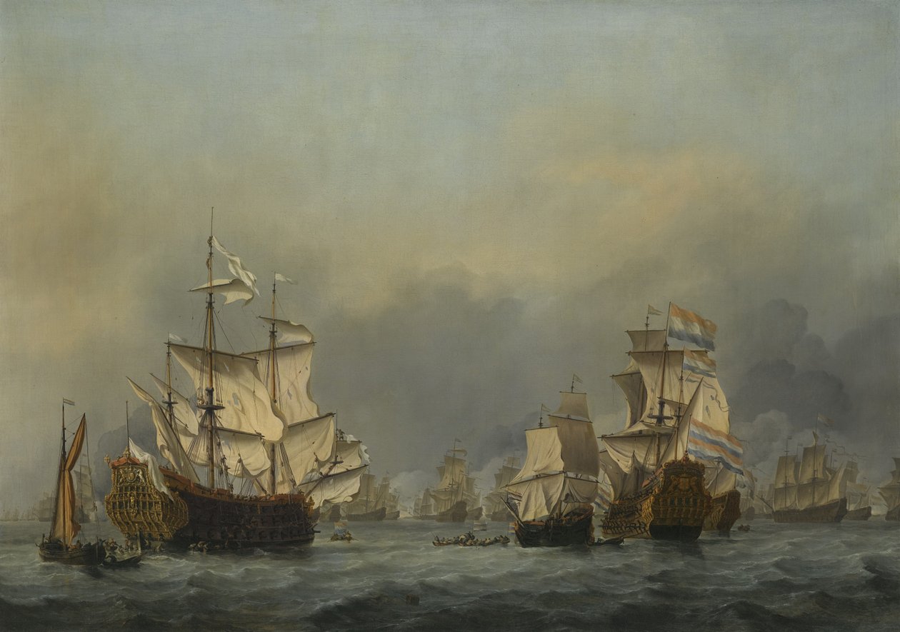 Dört Gün Savaşı, c. 1670 by Willem van de Velde the Younger