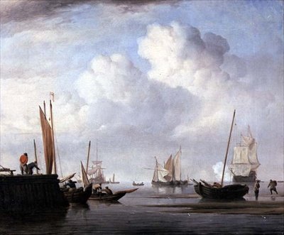 Balıkçı tekneleri ve diğer yelkenli gemiler (tuval üzerine yağlı boya) by Willem van de Velde the Younger