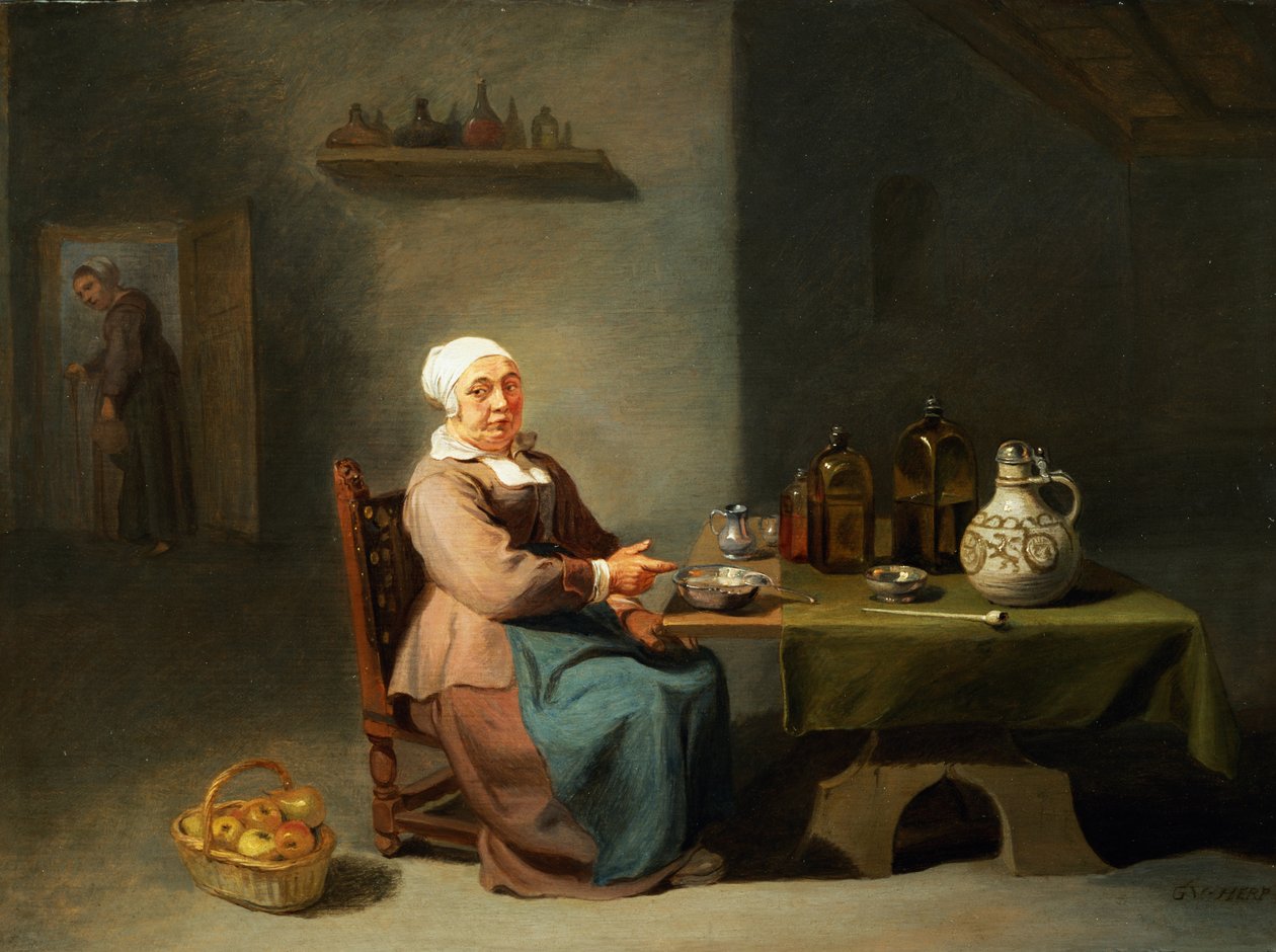 Mutfakta Bir Kadın by Willem van the Elder Herp