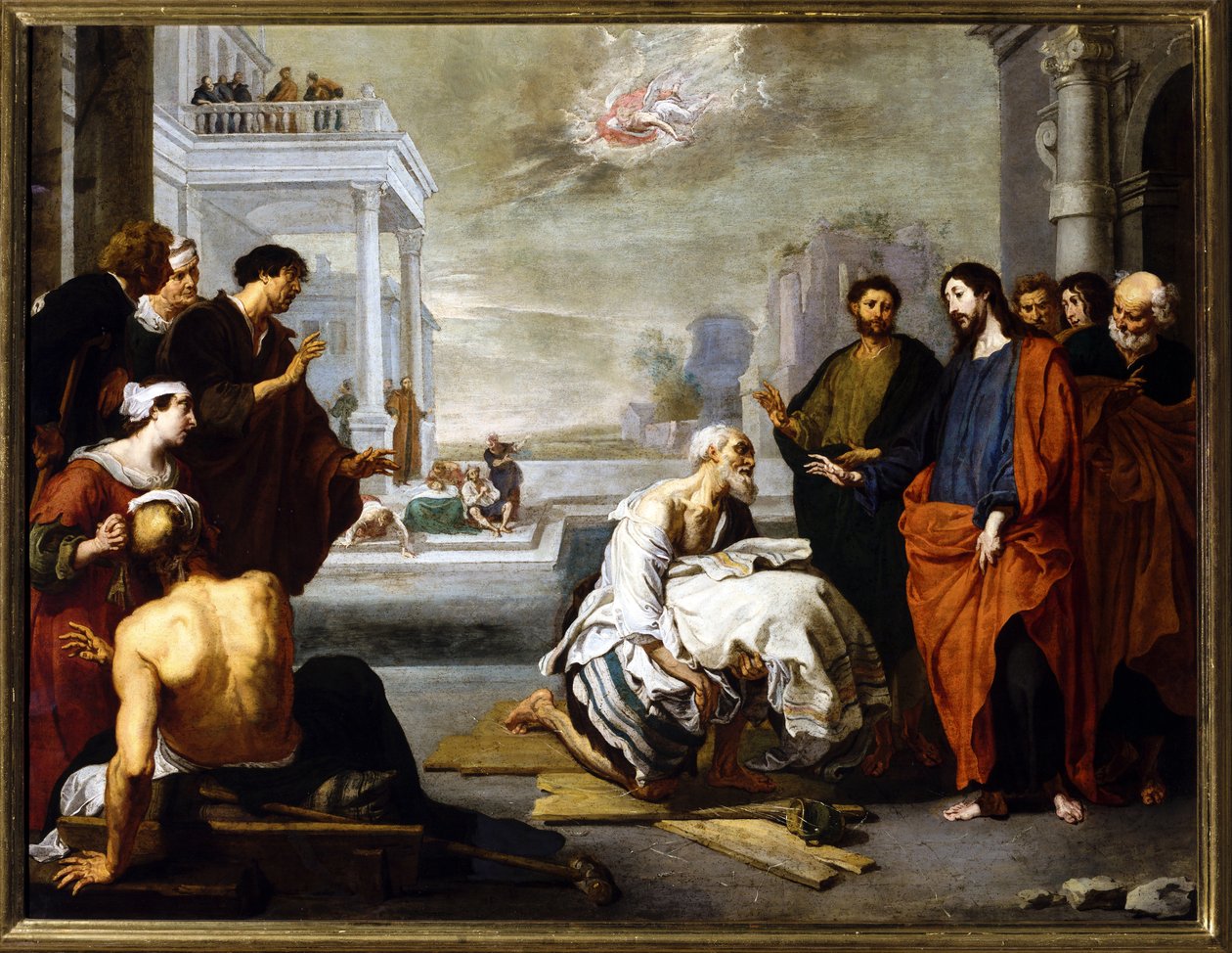 İsa felçliyi iyileştirir by Willem van the Elder Herp