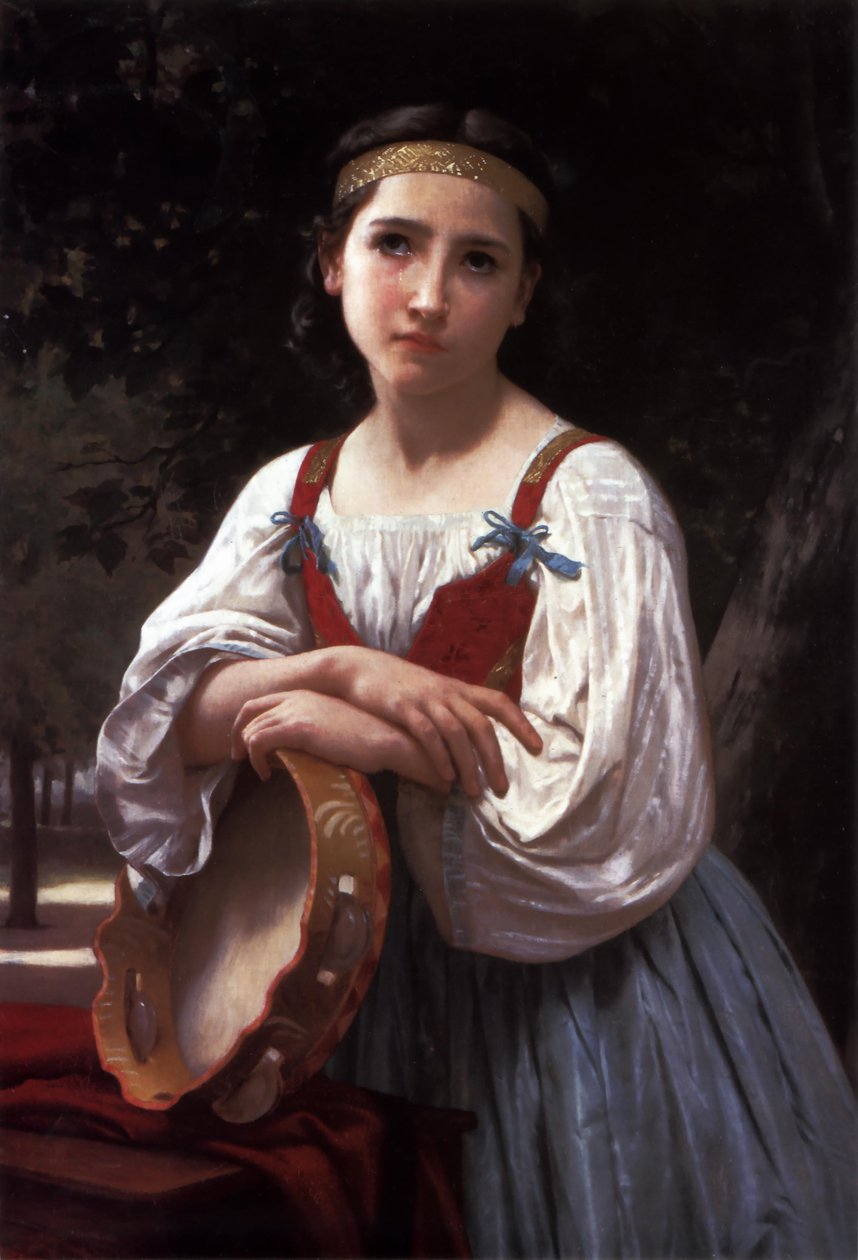 Bask Davullu Çingene Kız by William Adolphe Bouguereau