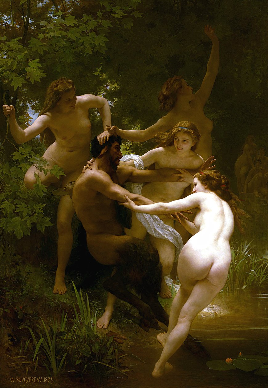 Periler ve Satyr by William Adolphe Bouguereau