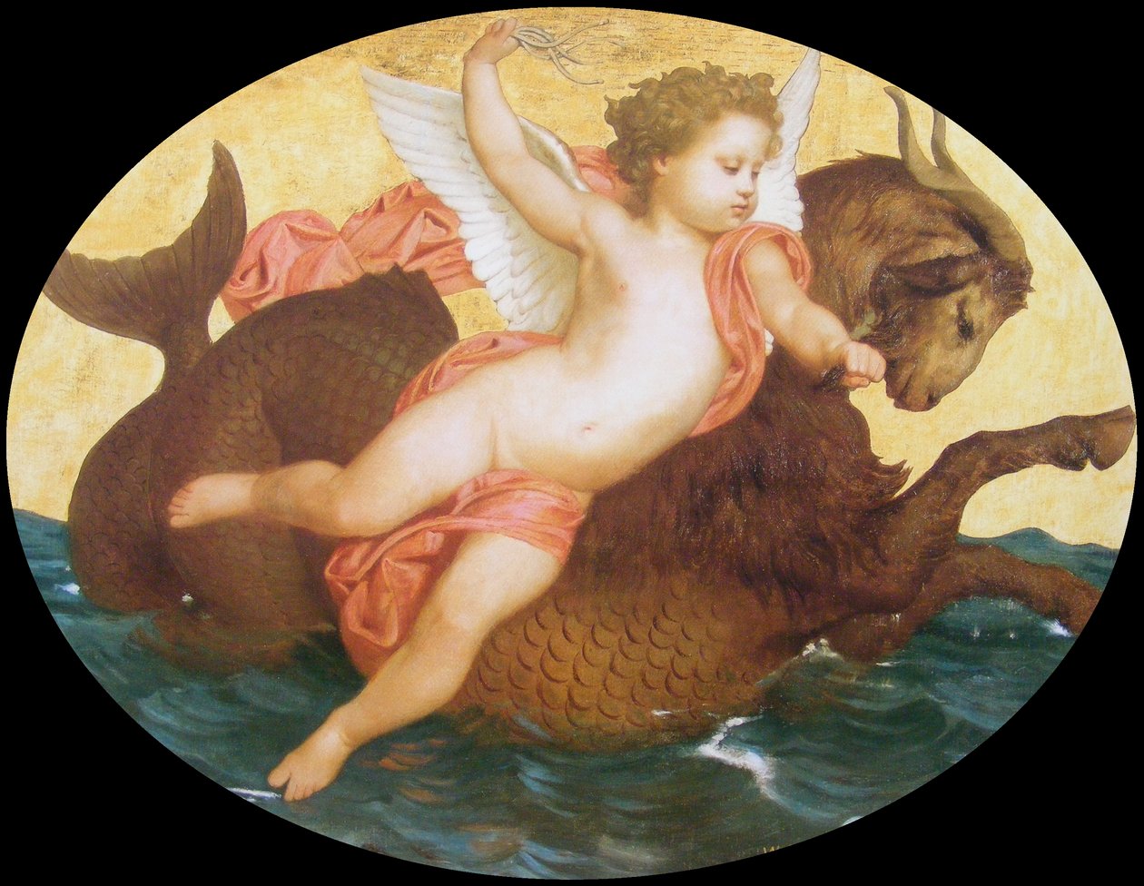 Bir deniz canavarı üzerine koyun by William Adolphe Bouguereau