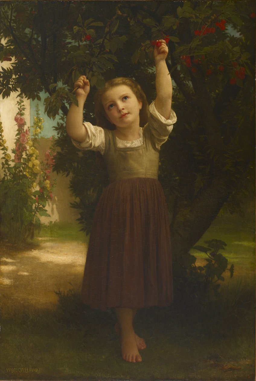 kiraz toplayıcı by William Adolphe Bouguereau