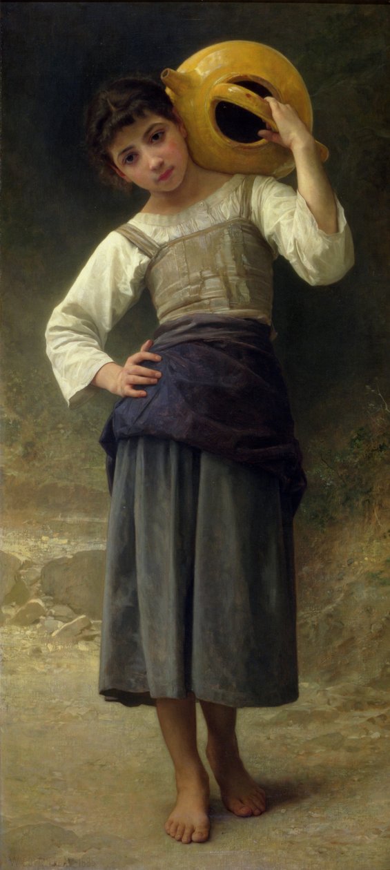 Su Kızı (İlkbahara Giden Genç Kız) 1885 by William Adolphe Bouguereau