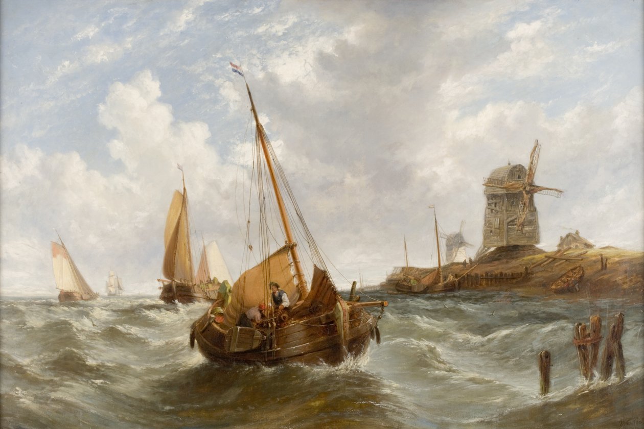 Teknelerle Deniz Manzarası by William Adolphus Knell