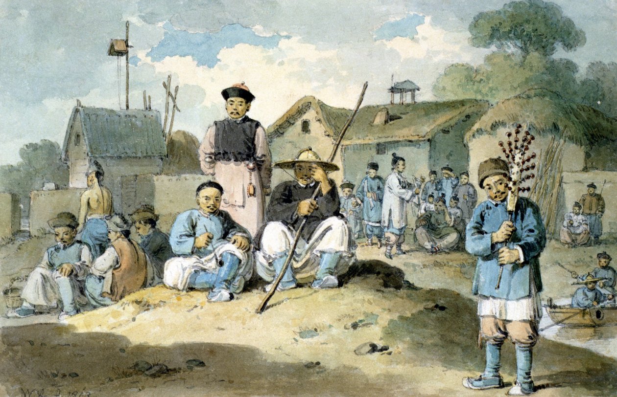 Bir nehir kıyısında bir grup Çinli, Earl Macartney