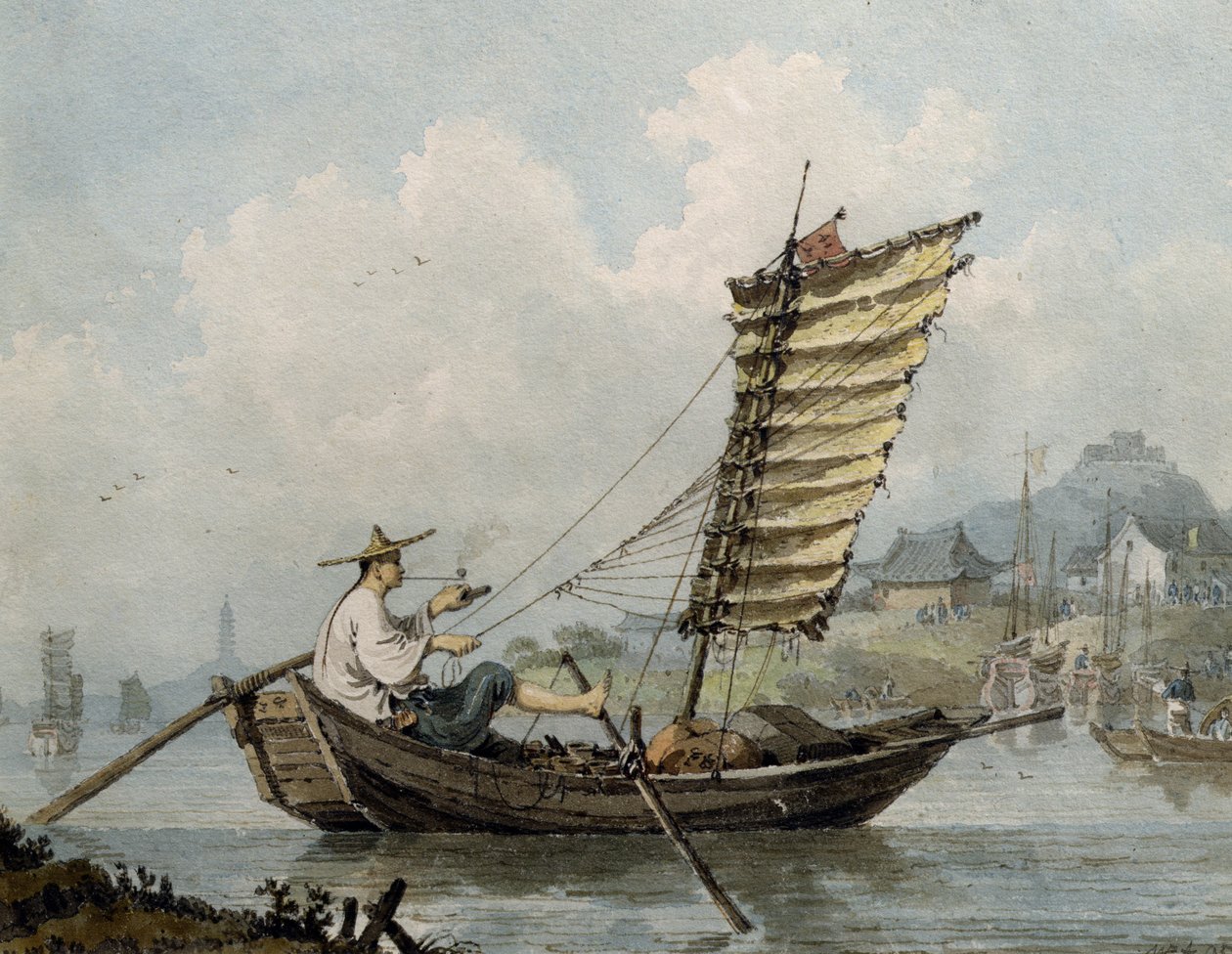 Çinli Denizci Çöpünde Sigara İçiyor, 1795 (wc) by William Alexander