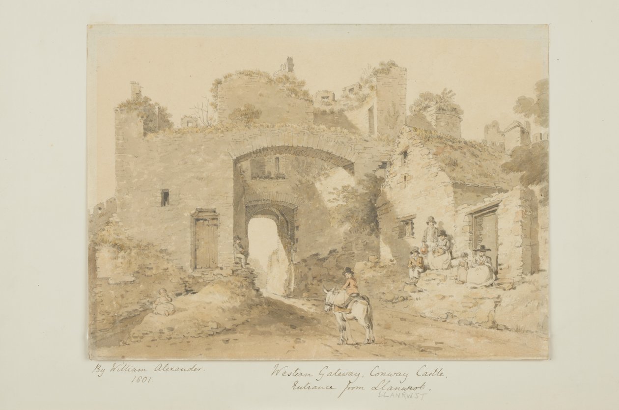 Conway Castle (kağıt üzerinde kalem ve wc) by William Alexander