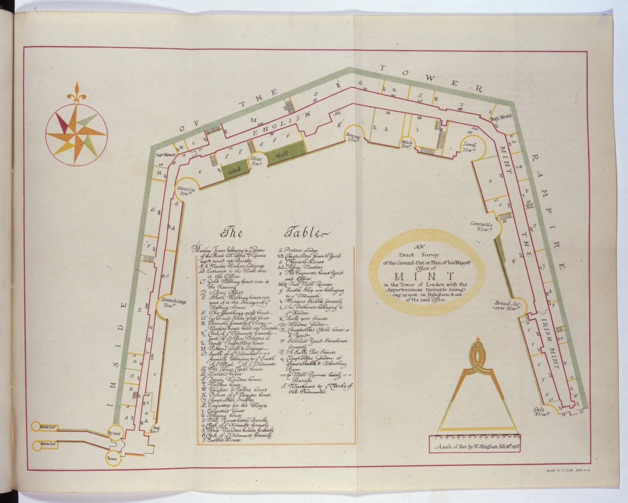Kuledeki Kraliyet Darphanesi Planı, 1701 by William Alingham