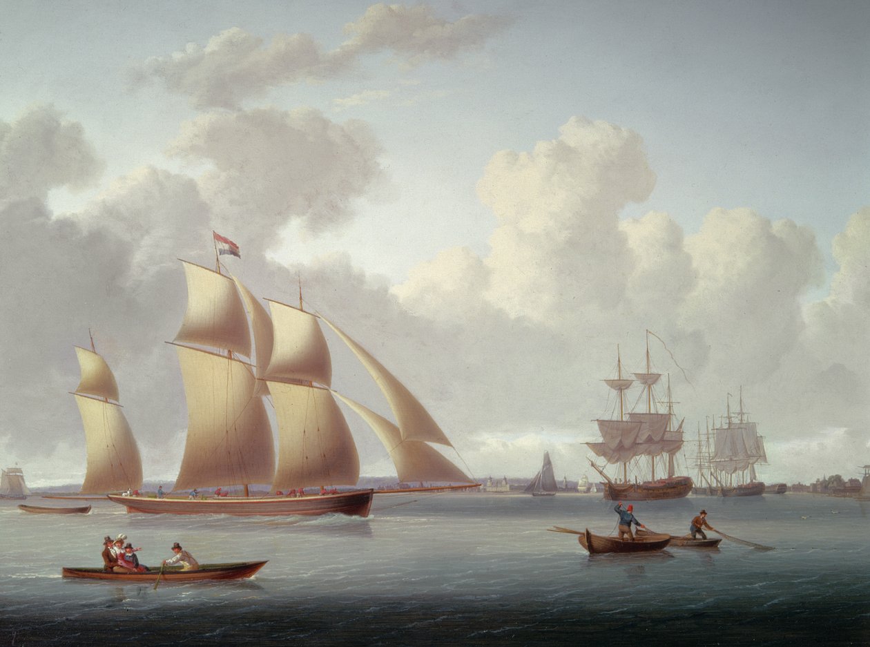 Greenwich açıklarında Hollandalı ve diğer gemiler by William Anderson