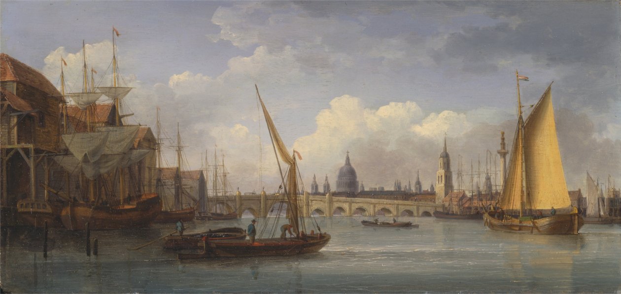 Londra Köprüsü, uzaktaki Aziz Paul Katedrali ile by William Anderson