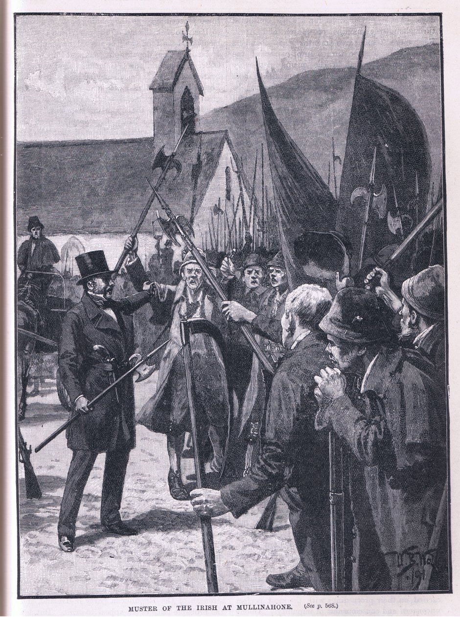 İrlandalıların Mullinahone AD 1848'de toplanması by William Barnes Wollen