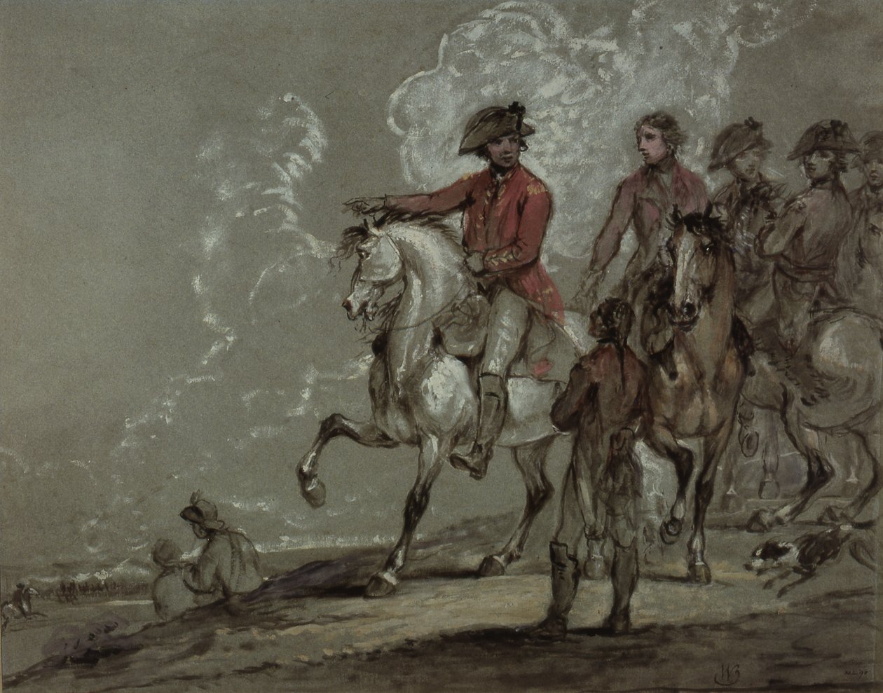 Kral George III, 10. Ejderhaları gözden geçiriyor by William Beechey