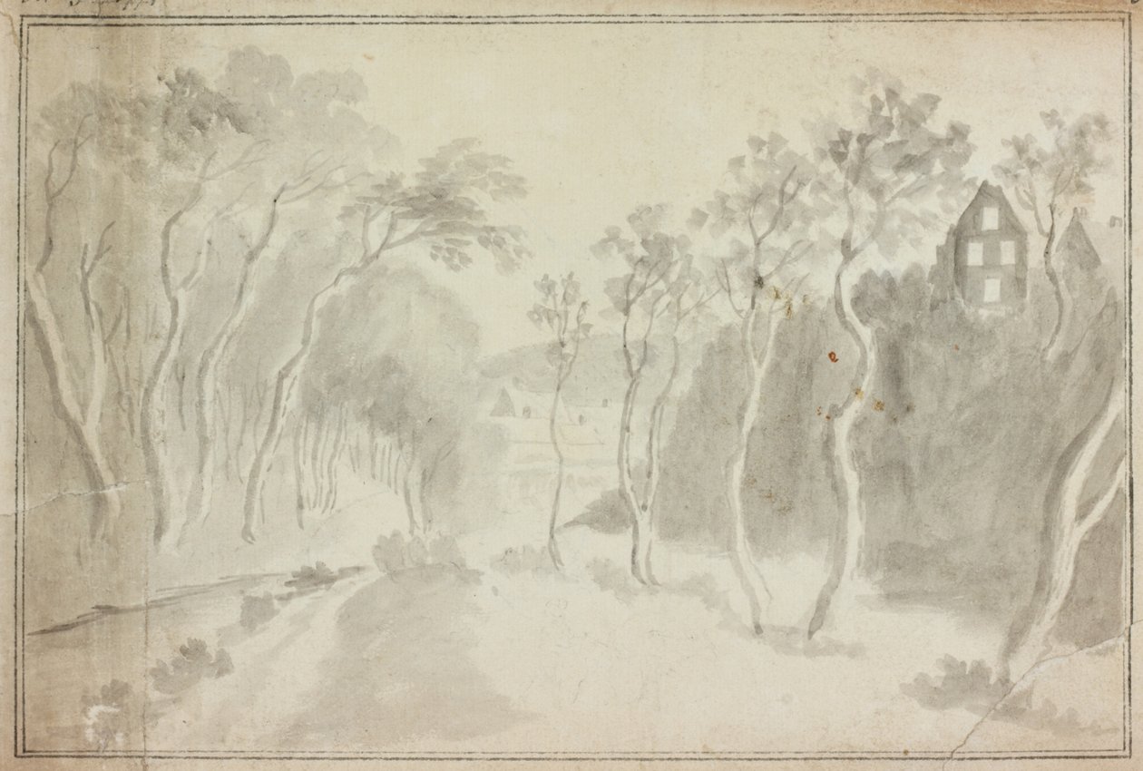 Köylü Köy Yolu (kağıt üzerine suluboya (yıkama) by William Beilby