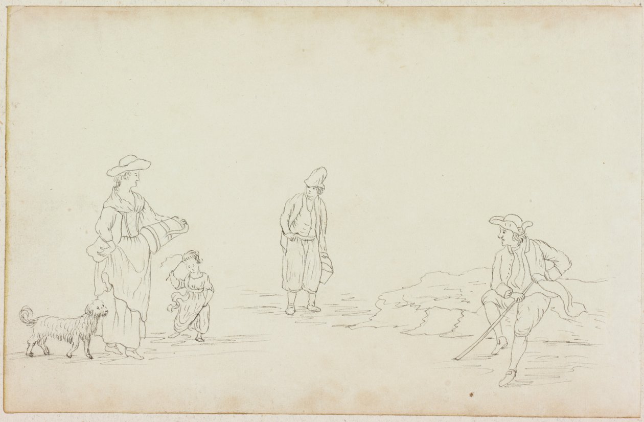 Tug, Child ve Two Men ile Kadın (kağıt üzerine mürekkep (M753 ile kağıt üzerine)) by William Beilby