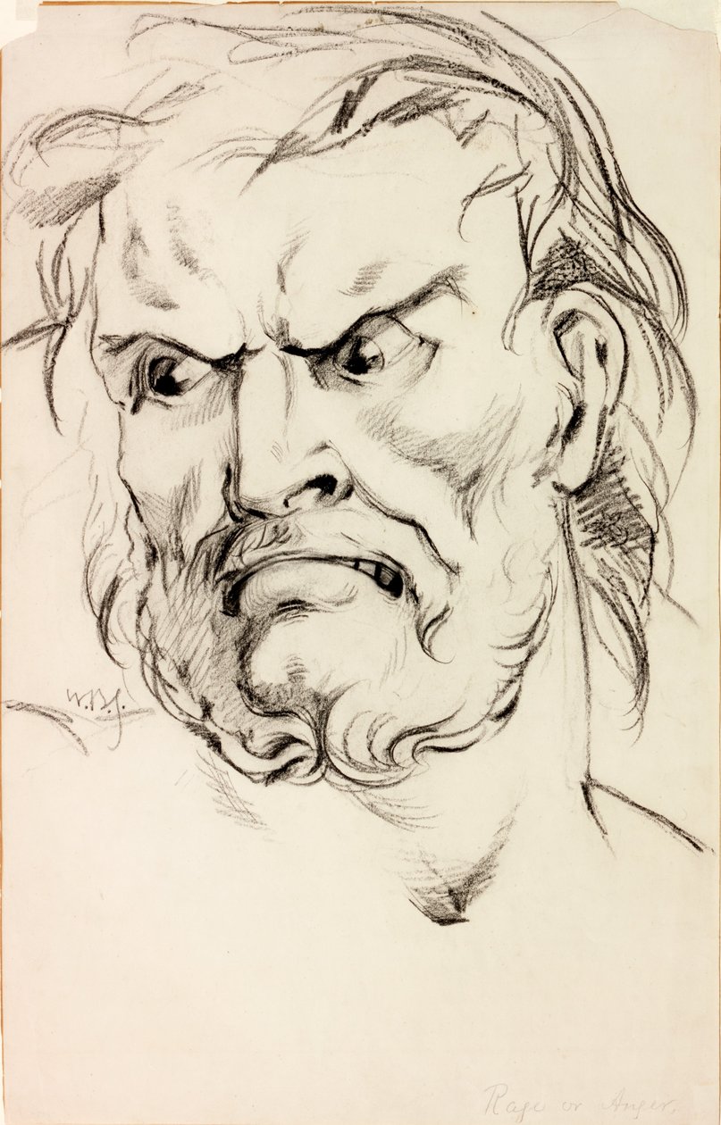 Öfke veya Öfke (kağıt üzerinde kömür) by William Bell Scott