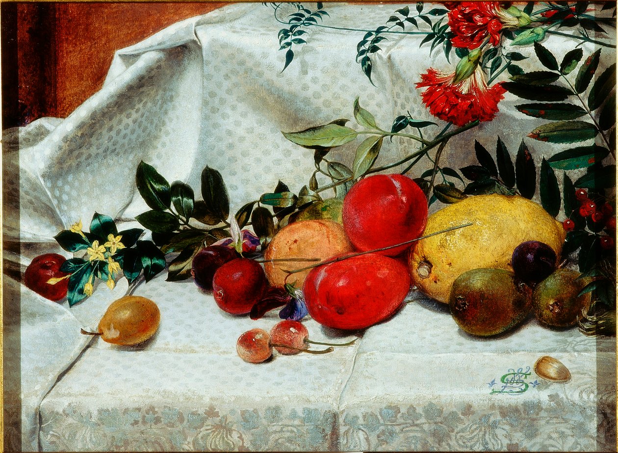 Çiçekler ve Meyveler Çalışması, 1860 by William Bell Scott