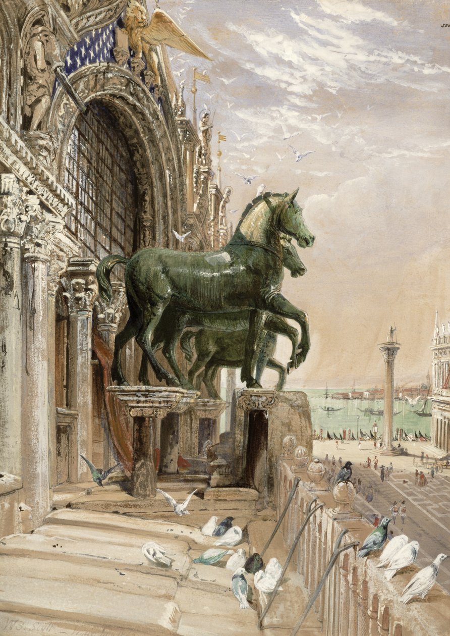San Marco Kilisesi cephesinin üst kısmı, 1862 by William Bell Scott