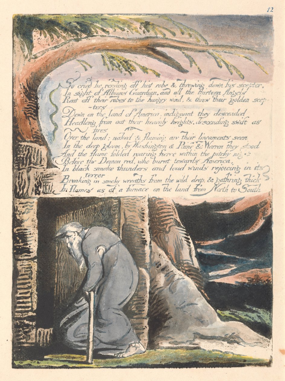 Amerika. Bir Kehanet, Levha 14, Çok Ağladı.... by William Blake