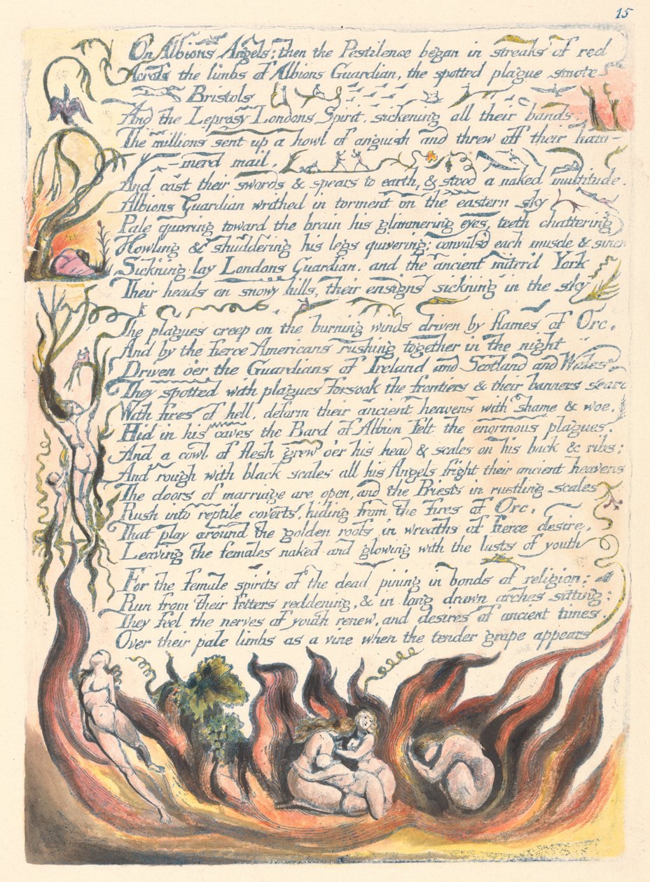 Amerika. Bir Kehanet, Levha 17, Albion Melekleri Üzerine.... by William Blake