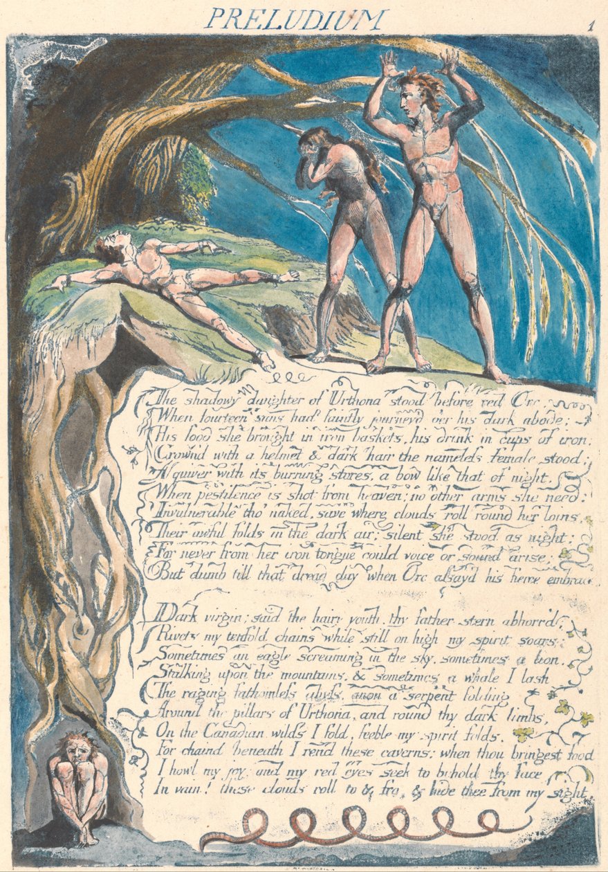 Amerika. Bir Kehanet, Levha 3, Preludyum by William Blake