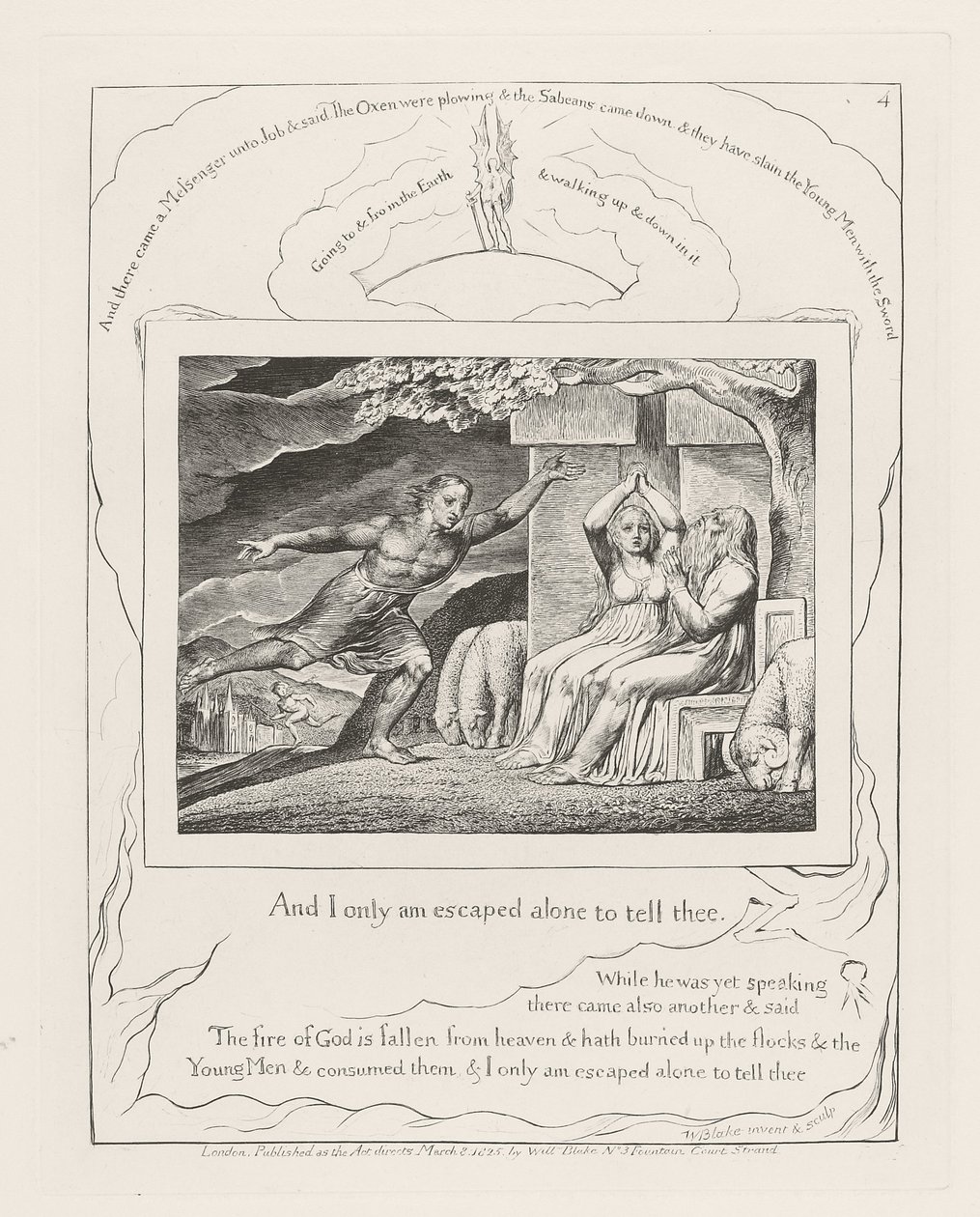 Ve ben sadece sana söylemek için kaçtım., 1825 by William Blake