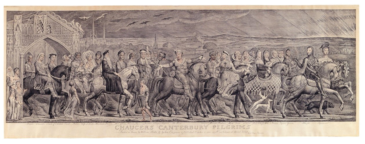 Chaucers Canterbury Hacıları by William Blake