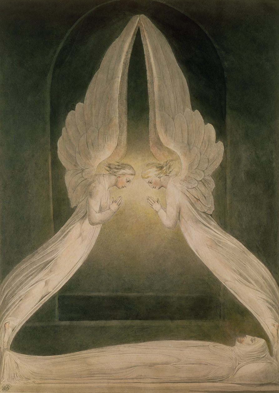 Melekler Tarafından Korunan Kabirdeki Mesih by William Blake