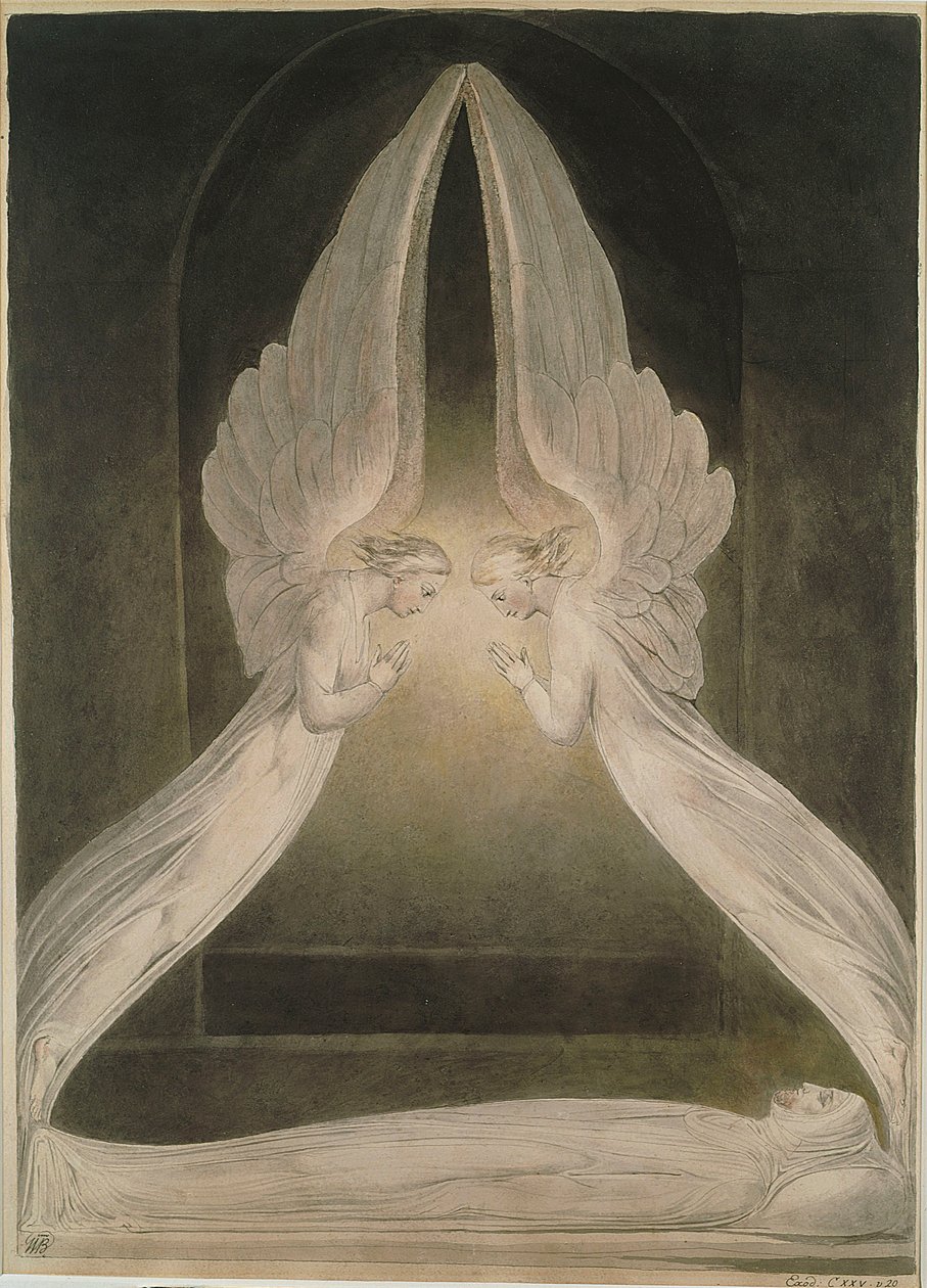 Melekler Tarafından Korunan Kabirdeki Mesih by William Blake