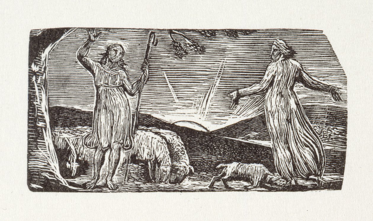 Her Yaratık, Thenot, görevine doğdu, 1821 (ahşap oymacılığı) by William Blake