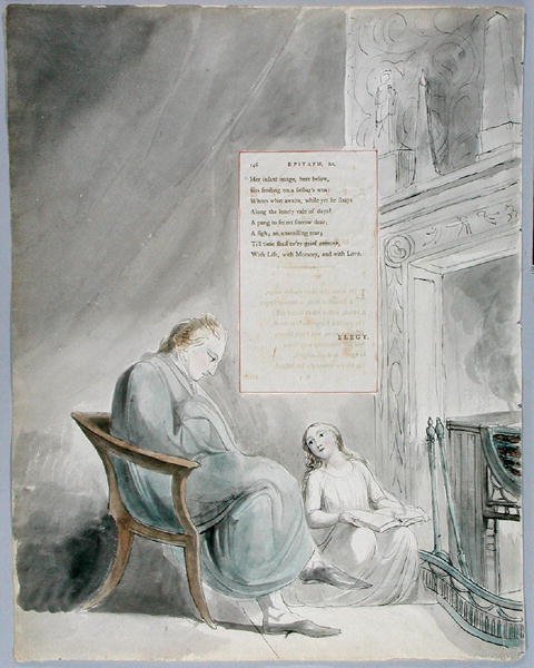 ಎಪಿಟಾಫ್ ಆನ್ ಮಿಸೆಸ್. ಕ್ಲಾರ್ಕ್, 1797-98 ರ ಪೊಯಮ್ಸ್ ಆಫ್ ಥಾಮಸ್ ಗ್ರೇನಿಂದ ವಿನ್ಯಾಸ 104 (ಕಾಗದದ ಮೇಲೆ ಪೆನ್ ಮತ್ತು ಶಾಯಿಯೊಂದಿಗೆ wc) ಟರ್ಕ್ by William Blake