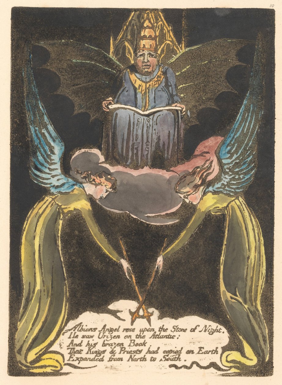 Avrupa. Bir Kehanet, Levha 12, Albions Melek gülü. . . . (Bentley 14) by William Blake