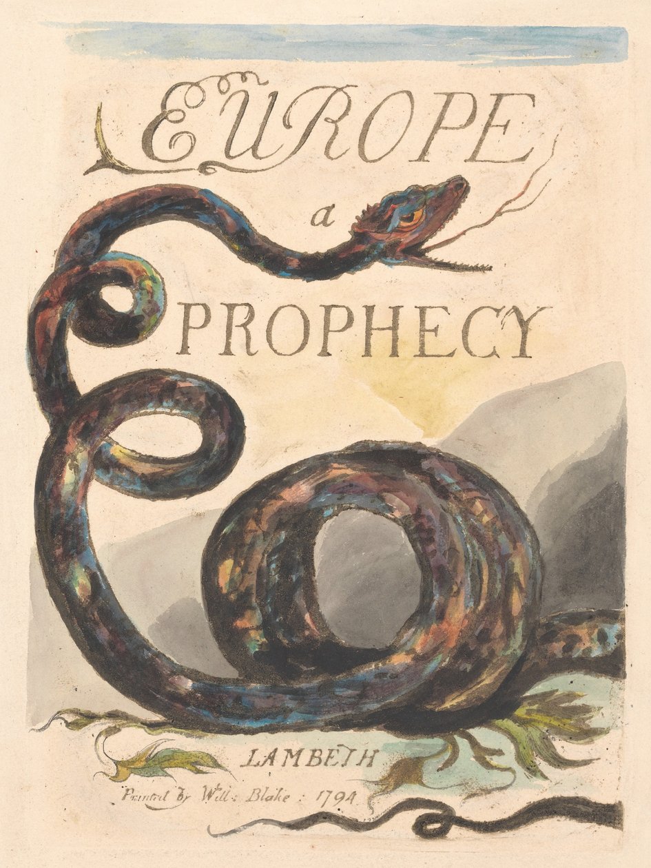 Avrupa. Bir Kehanet, Levha 2, Başlık Sayfası by William Blake