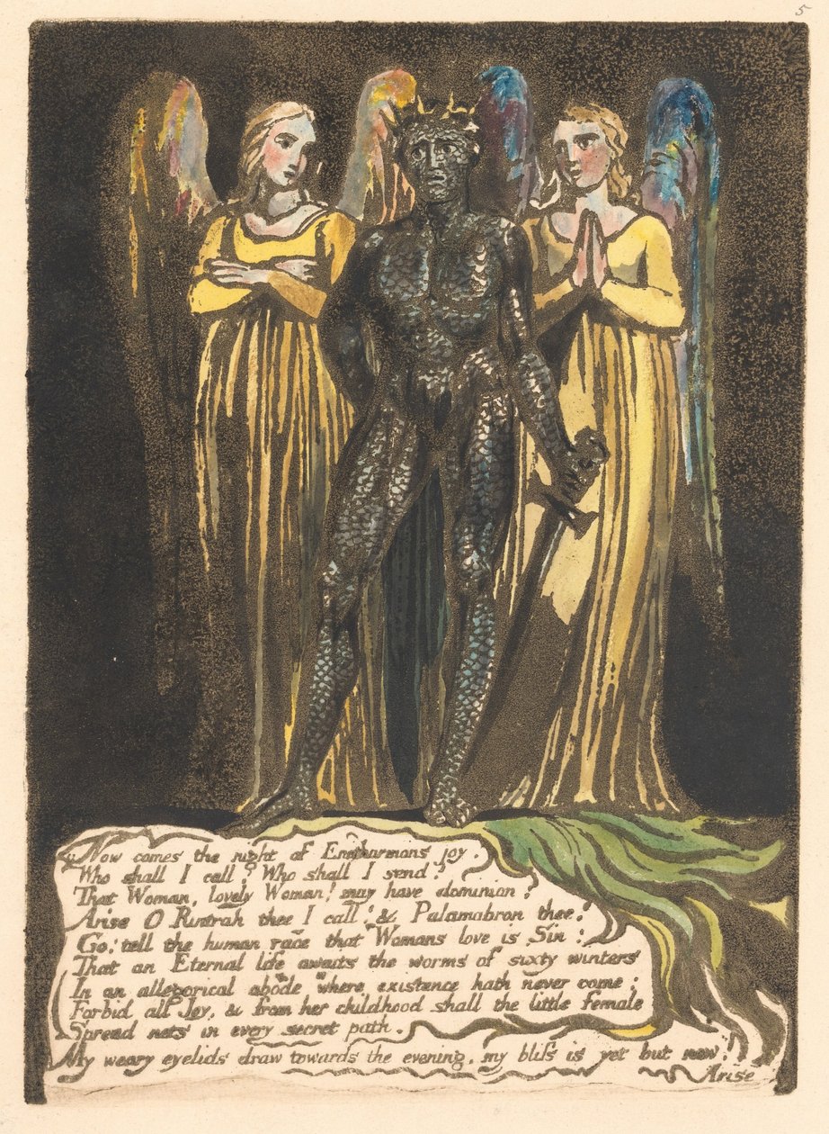 Avrupa. Bir Kehanet, Levha 7, Şimdi gece geliyor. . . . (Bentley 8) by William Blake