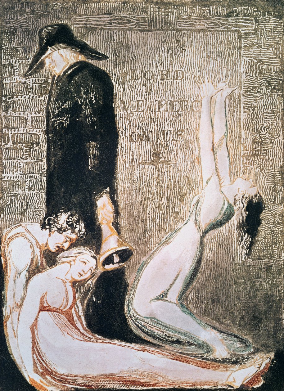 Avrupa Bir Kehanet; Veba, c.1794 (kabartma gravür, gravür, wc) by William Blake