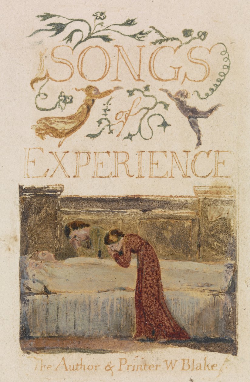 Deneyim, Başlık Sayfası, Form Songs of Experience, 1794 (suluboya ile kabartma gravür) by William Blake