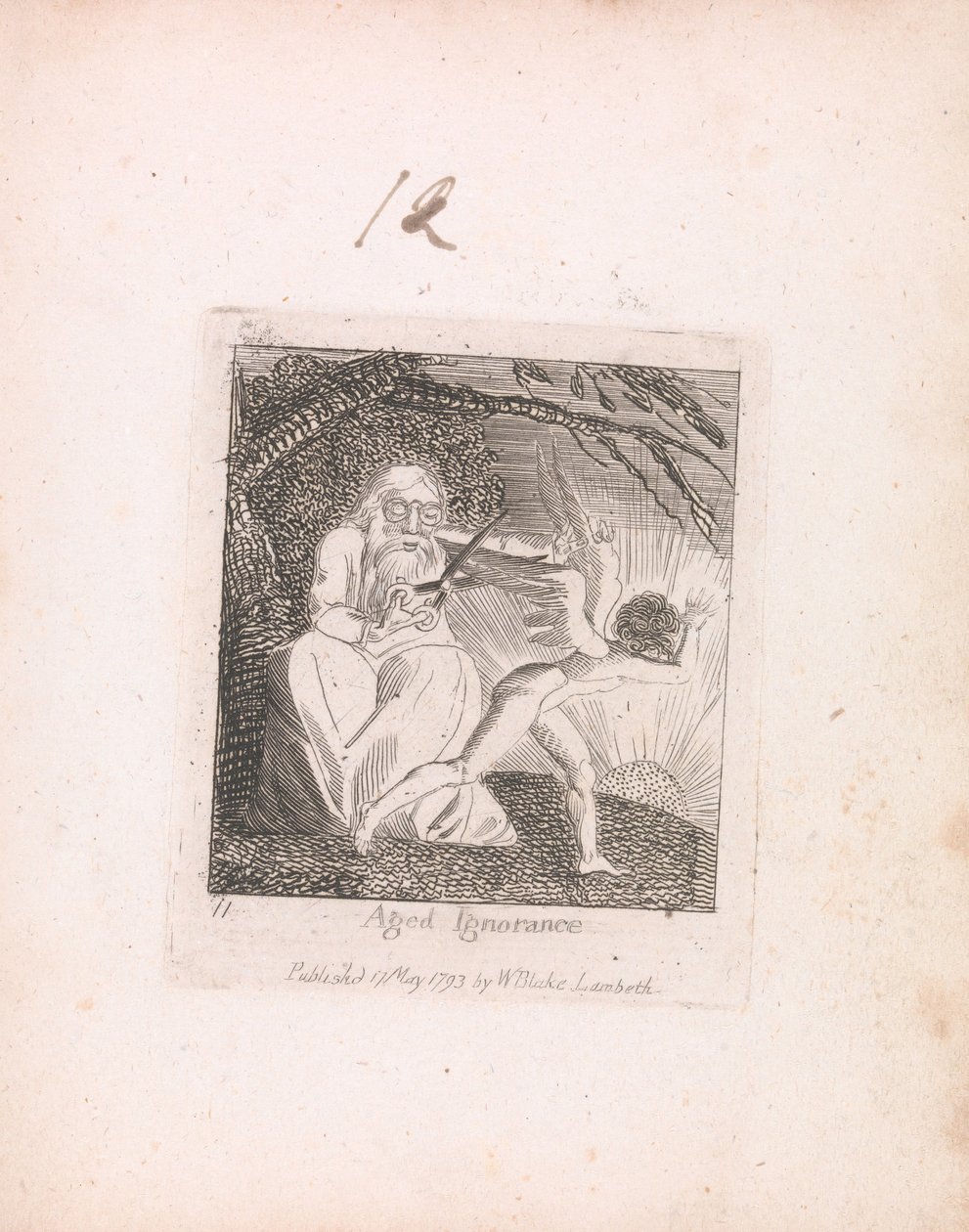 Çocuklar için. Cennetin Kapıları, Levha 13, Yaşlı Cehalet by William Blake