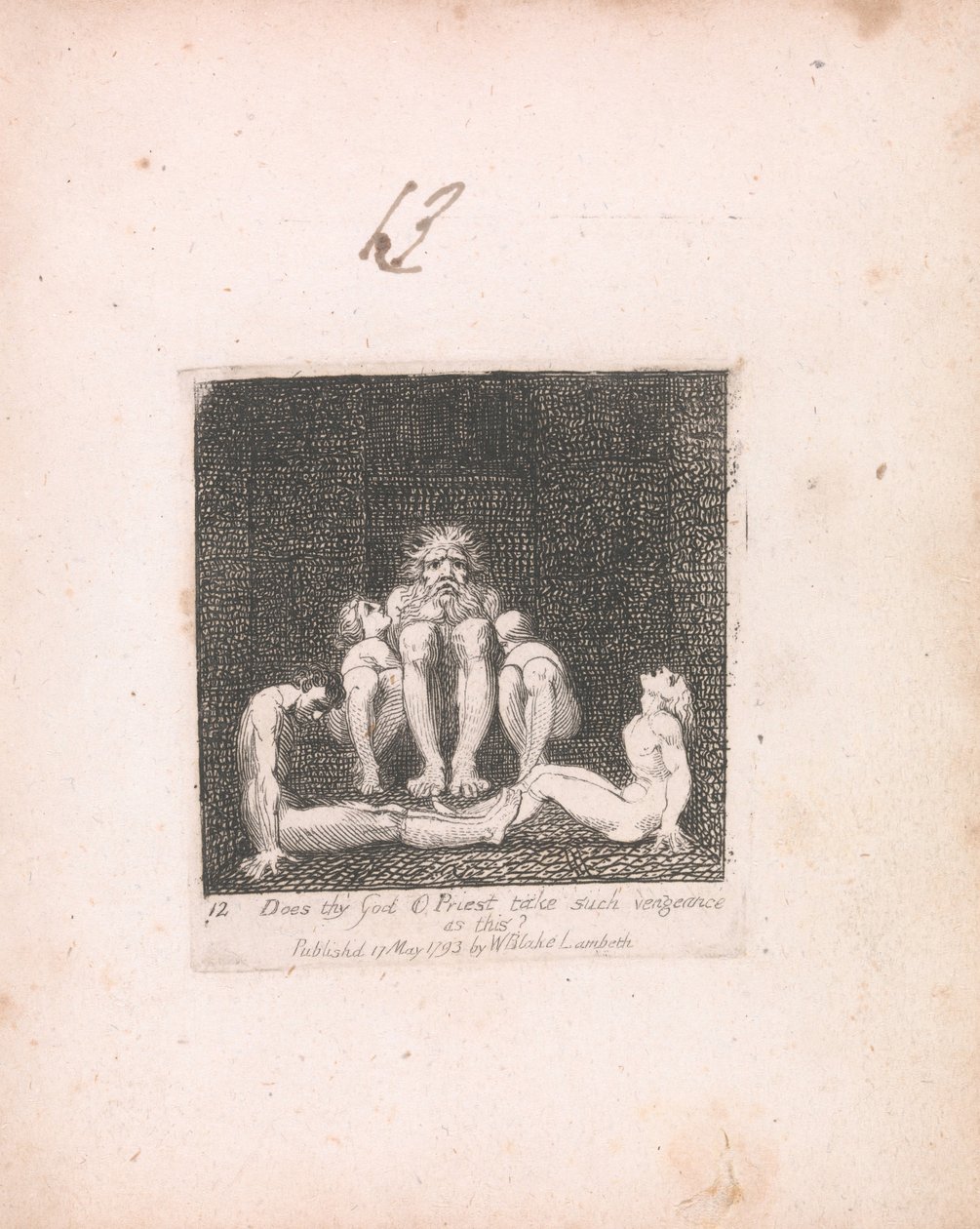 Çocuklar için. Cennetin Kapıları, Levha 14, Tanrın ey Rahibin böyle intikam mı alıyor? by William Blake