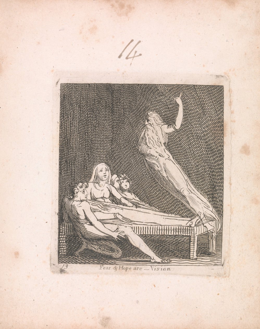 Çocuklar için. Cennetin Kapıları, Levha 15, Korku ve Umut -- Vizyon by William Blake