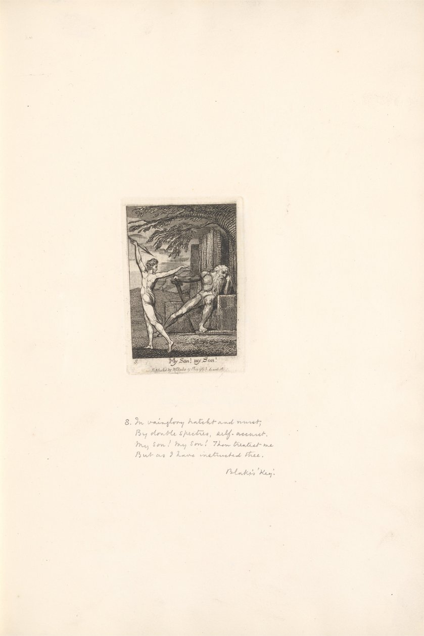 Cinsiyetler İçin - Cennetin Kapıları, Levha 10, Oğlum! oğlum! by William Blake