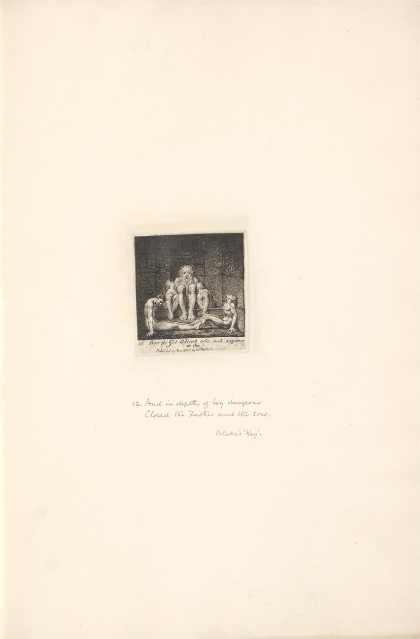Cinsiyetler İçin - Cennetin Kapıları, Levha 14, Senin Tanrın Ey Rahip, böyle intikam alır mı? by William Blake
