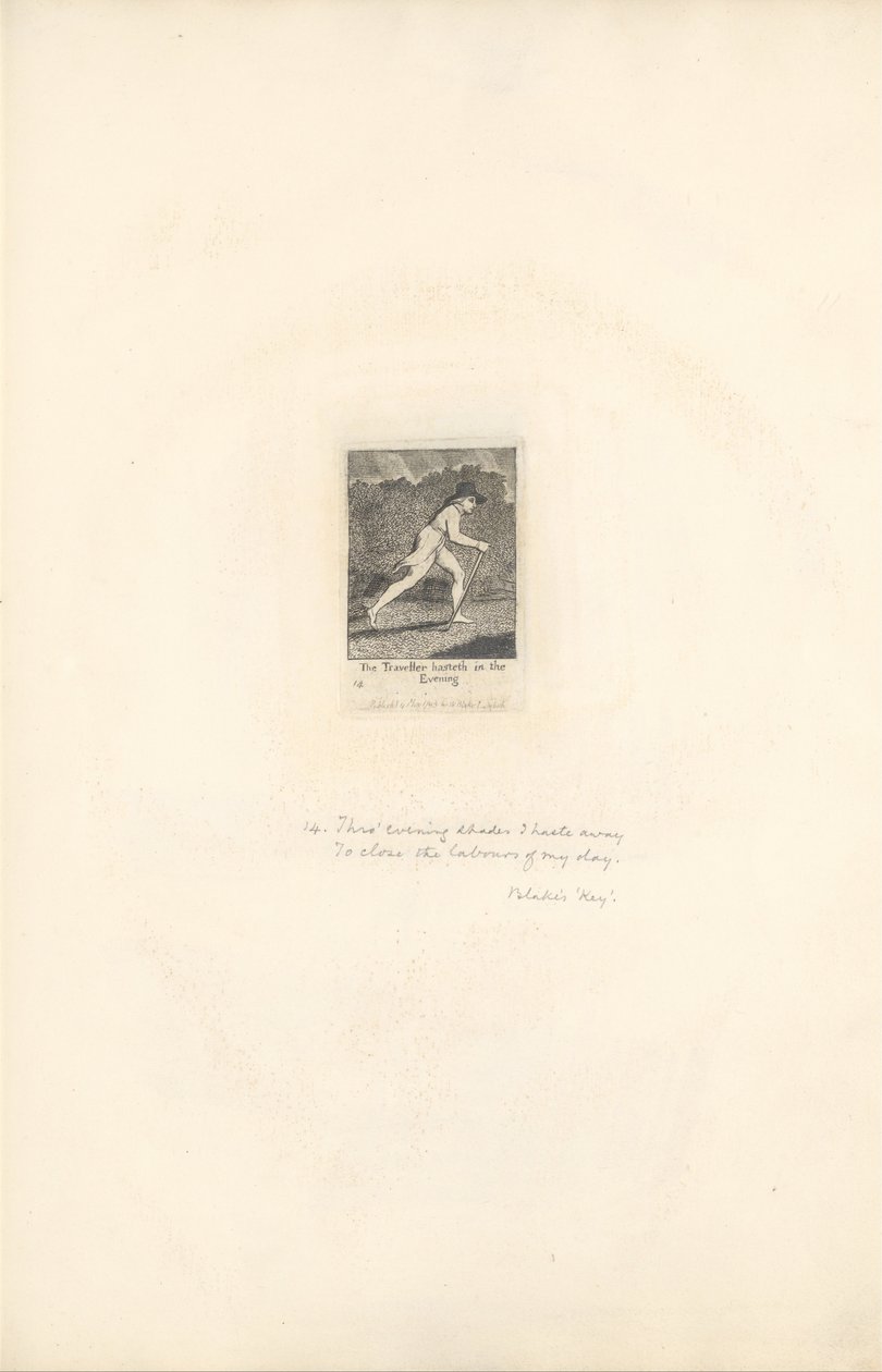 Cinsiyetler İçin - Cennetin Kapıları, Levha 16, Gezgin Akşam acele eder by William Blake