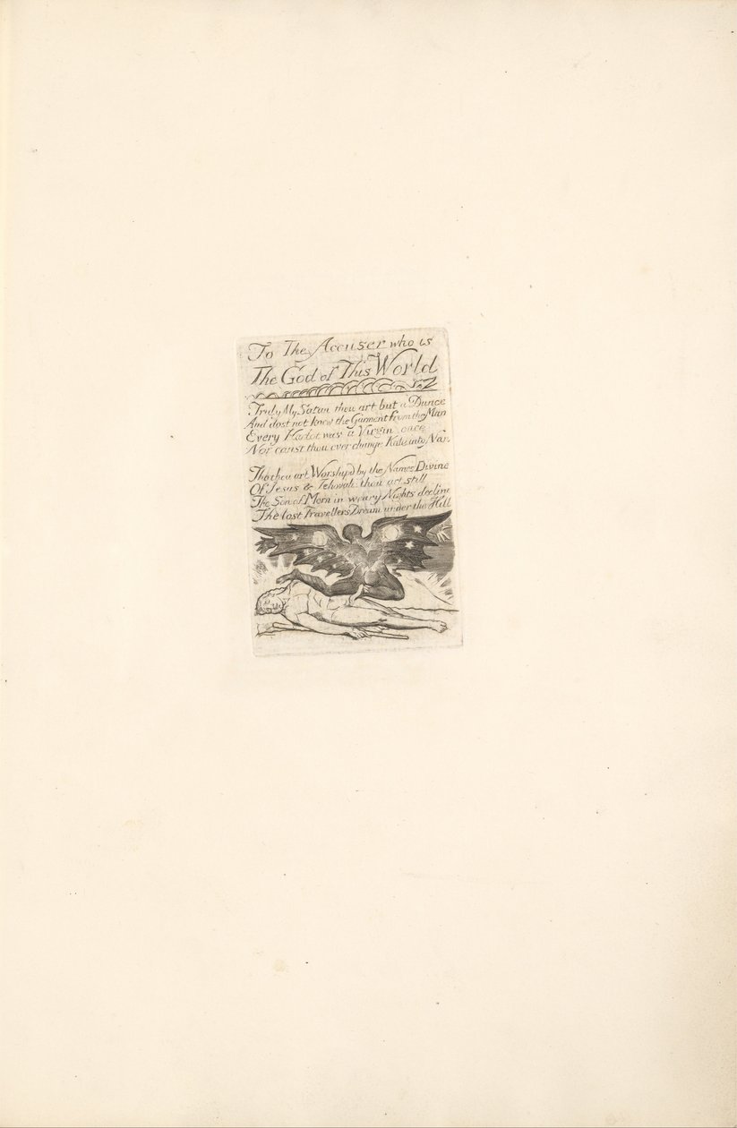 Cinsiyetler İçin - Cennetin Kapıları, Levha 19, Suçlayana. . . . (Bentley 21) by William Blake