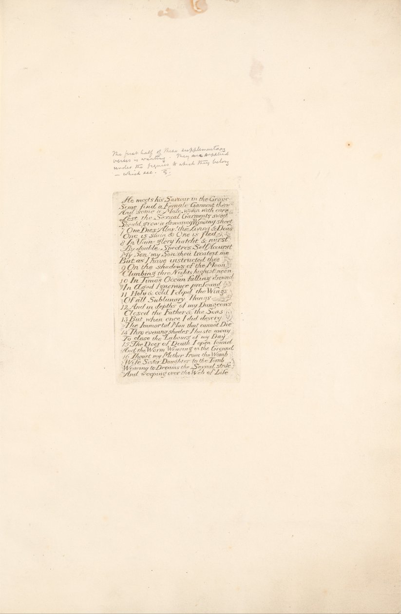 Cinsiyetler İçin - Cennetin Kapıları, Levha 20, Kurtarıcısıyla Mezarda Buluşuyor. . . . by William Blake