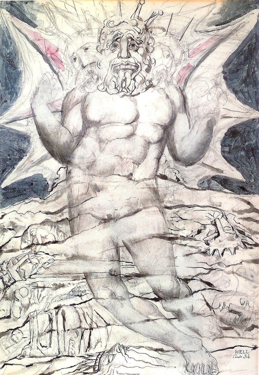 Cehennem, canto 34: Lucifer by William Blake